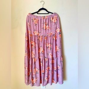 Long floral peasant skirt